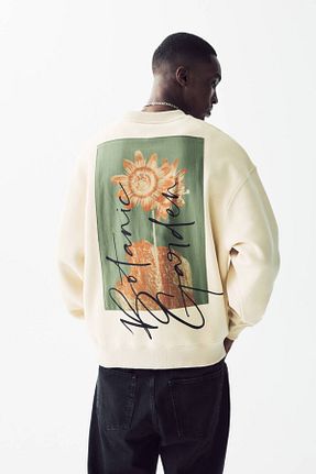 سوئیشرت بژ مردانه گلدار Pull & Bear - کد 883461487