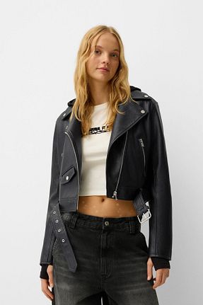 کاپشن مشکی زنانه Relaxed Bershka - کد 883462410