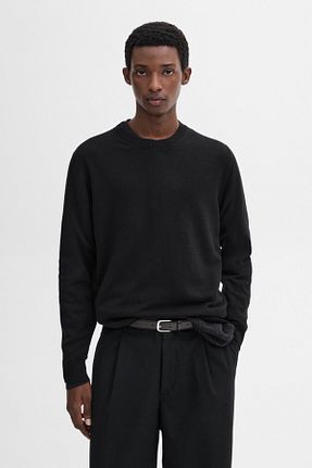 پلیور مشکی مردانه ساده Massimo Dutti - کد 878966193
