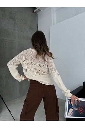 پلیور بژ زنانه ساده atölyekaftanbutik - کد 878964230