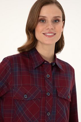 پیراهن قرمز زنانه یقه پیراهنی U.S. Polo Assn. - کد 878969952