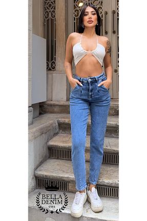 شلوار جین آبی زنانه پاچه تنگ XBELLA DENİM - کد 878965314