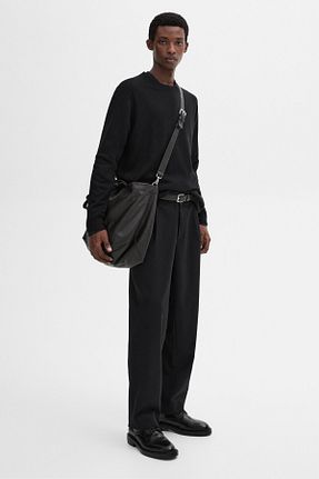 پلیور مشکی مردانه ساده Massimo Dutti - کد 878966193