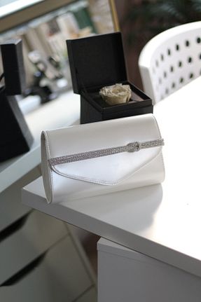 کیف مجلسی سفید زنانه چرم لاکی Moom Bag - کد 878980690