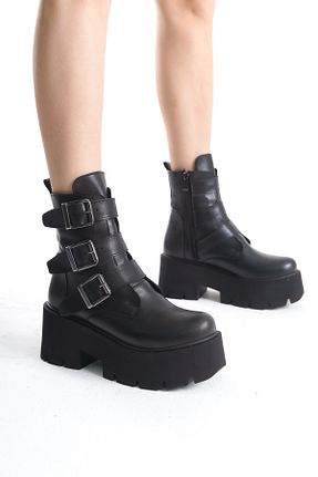 بوت / نیم بوت مشکی زنانه چرم مصنوعی Lizzu - کد 878980870