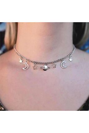 گردنبند جواهر رنگی زنانه روکش نقره Karakedi - کد 878977615