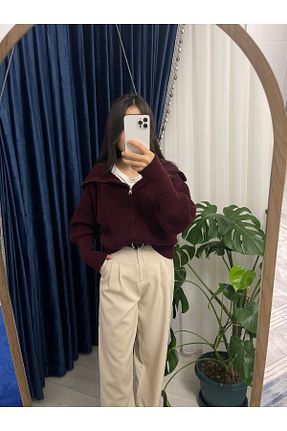 شلوار پارچه ای بژ زنانه بلند Letsfashion - کد 878990366