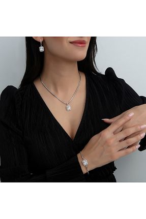 گردنبند نقره سفید زنانه 925 عیار Usho Jewelry - کد 878993780