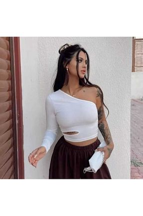 بلوز سفید زنانه ساده Centeno - کد 795359186