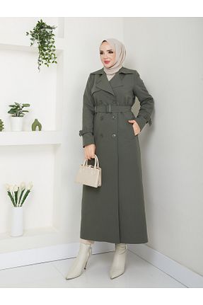 ترنچکت حجاب خاکی زنانه پنبه پلی استر Moda İncir - کد 879006392
