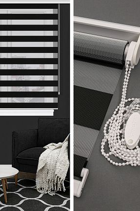 پرده کشوئی مشکی Zebra Kozastor - کد 52646613