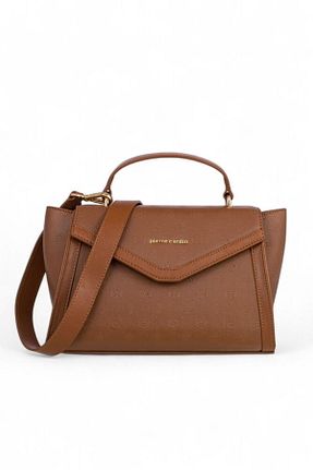 کیف دستی قهوه ای زنانه سایز متوسط Pierre Cardin - کد 879015228