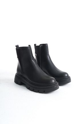 بوت / نیم بوت مشکی زنانه چرم مصنوعی VONJE - کد 879017302