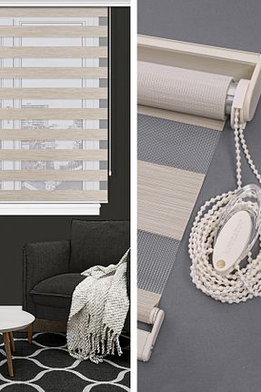 پرده کشوئی بژ Zebra Kozastor - کد 52643298