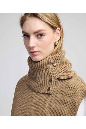 پلیور قهوه ای زنانه ساده İpekyol - کد 879025005