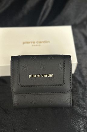 کیف پول مشکی زنانه چرم خالص Pierre Cardin - کد 879022386