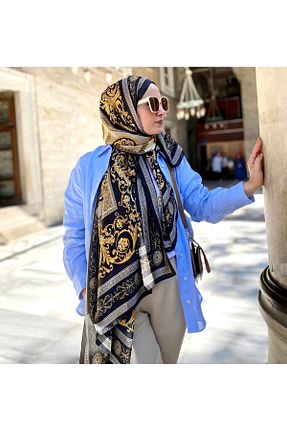 شال مشکی زنانه ابریشم ALLURİNG - کد 879027740