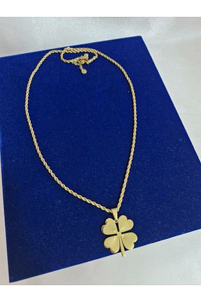 گردنبند استیل ( فولاد ) زرد زنانه استیل ضد زنگ BUEYSE - کد 879060443