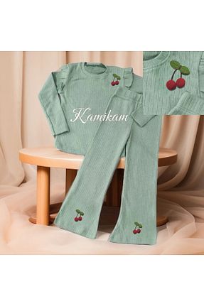 ست بالاتنه و پائین تنه سبز بچه گانه بافتنی Kamika - کد 799633324