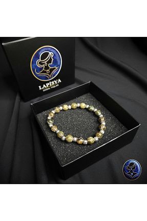 دستبند جواهر خاکی زنانه سنگ طبیعی Lapisya Doğal Taş - کد 879058349