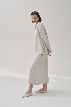 دامن طوسی زنانه ساده Qooqup - کد 879062674