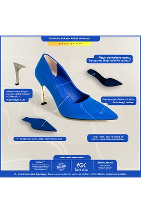 کفش استایلیتو سرمه ای پاشنه ضخیم Güllü Shoes - کد 520156255
