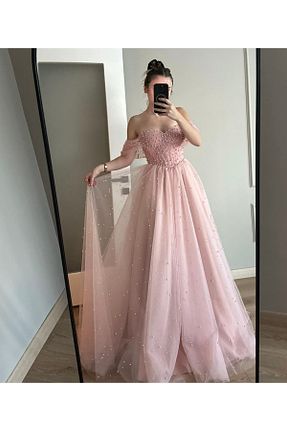 لباس عروس صورتی زنانه Merve - کد 879065238