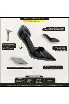 کفش استایلیتو مشکی پاشنه نازک Güllü Shoes - کد 194885713