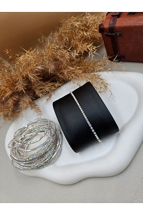 دستبند جواهر سفید زنانه زیرکن Aura - کد 879098343