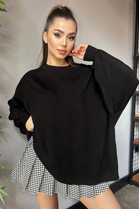 پلیور مشکی زنانه ساده GÜLSELİ - کد 224574245