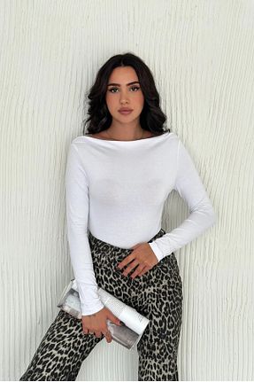 بلوز سفید زنانه ساده TrendyFashion - کد 879103189