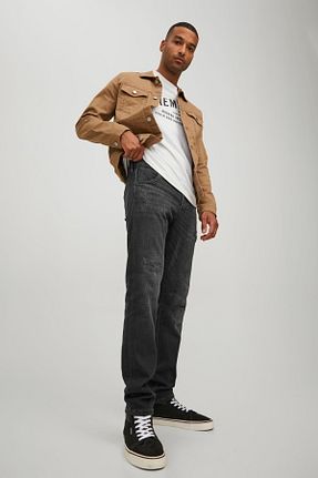 شلوار جین مشکی مردانه پاچه تنگ Jack & Jones - کد 746627457