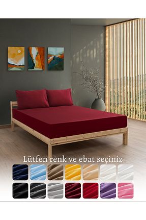 ست ملحفه دونفره زرشکی پنبه ای MODELHOME - کد 164739016