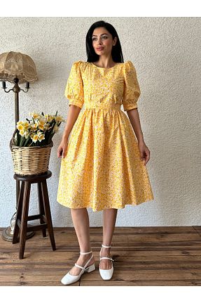 لباس زرد زنانه بافتنی KÜÇÜĞÜM BUTİK - کد 852974288