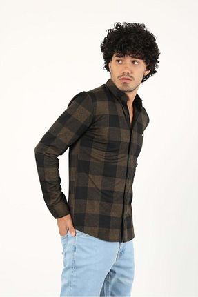 پیراهن قهوه ای مردانه اسلیم فیت COONLESS - کد 359404709