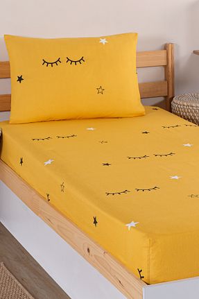 ست ملحفه تکنفره زرد کش دار Eponj Home - کد 879106629