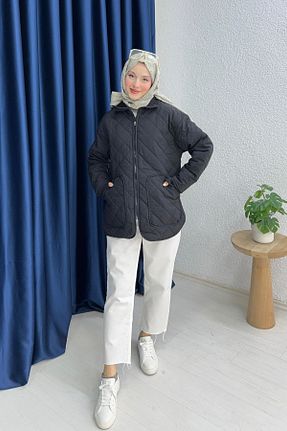 کاپشن مشکی زنانه اورسایز lurex moda - کد 879225204
