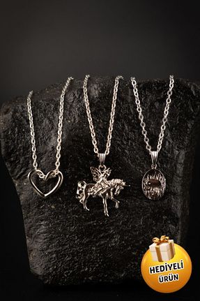 گردنبند جواهر زنانه روکش نقره Piercing Market Steel & Silver - کد 869944548