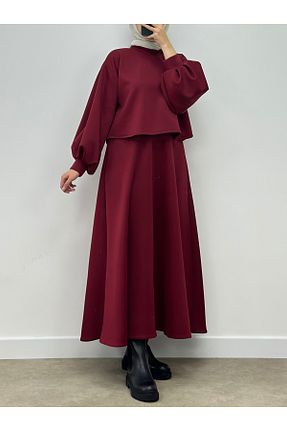 ست بالاتنه و پائین تنه زرشکی زنانه پلی استر CHUL - کد 879222102