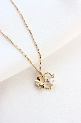 گردنبند استیل ( فولاد ) طلائی زنانه استیل ضد زنگ Dazzlecave - کد 879232381