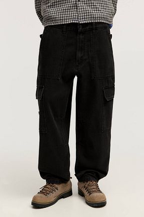 شلوار جین مشکی مردانه پاچه لوله تفنگی Pull & Bear - کد 879239840