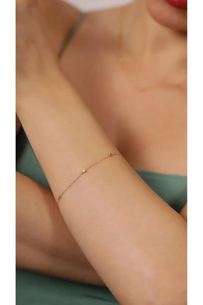 دستبند طلا زرد زنانه 14 عیار Altınkesesi - کد 744804220