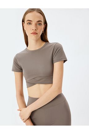 تیشرت قهوه ای زنانه اسلیم فیت Koton - کد 879249169