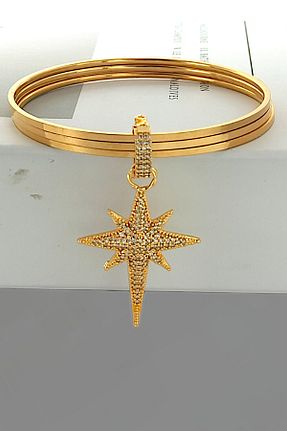 دستبند استیل (فولاد) طلائی زنانه استیل (فولاد) Çlk Accessories - کد 879289127