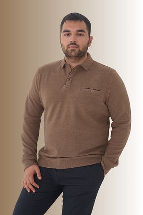 تیشرت سایز بزرگ قهوه ای مردانه سایز بزرگ Maccali - کد 877556270