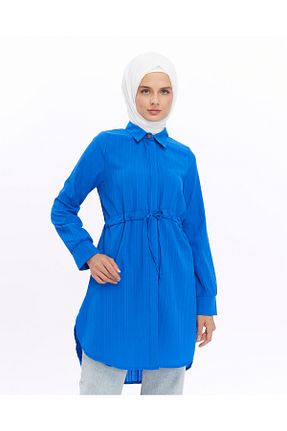 تونیک حجاب سرمه ای زنانه پلی استر BRN - کد 879309289