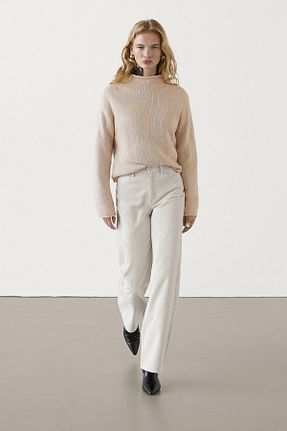 پلیور بژ زنانه ساده Massimo Dutti - کد 879308367