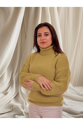 پلیور سبز زنانه Saç Örgü ESSLİFMA - کد 879327372