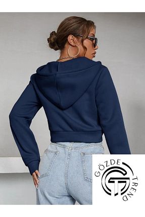 سوئیشرت سرمه ای زنانه ساده GÖZDE GİYİM - کد 783875398