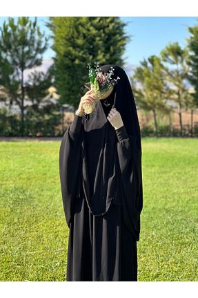 ست بالاتنه و پائین تنه حجاب مشکی زنانه کلوش Bayram Giyim - کد 879329955